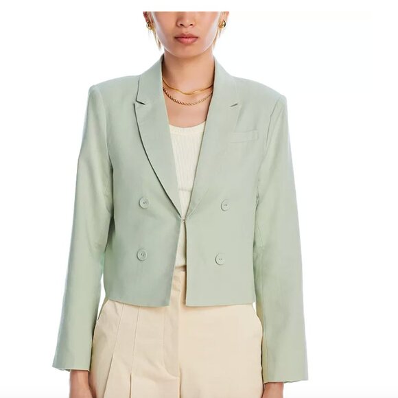 AQUA Cropped Blazer in Mint Size XS - Picture 2 of 12